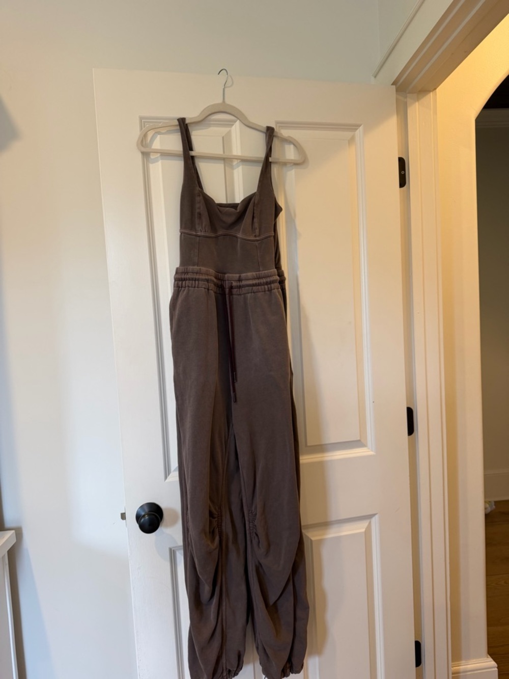 Free People Movement Brown Sleeveless Jumpsuit with Drawstring Waist